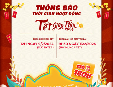 Thông báo thời gian nghỉ Tết khu vui chơi Wolfoo City