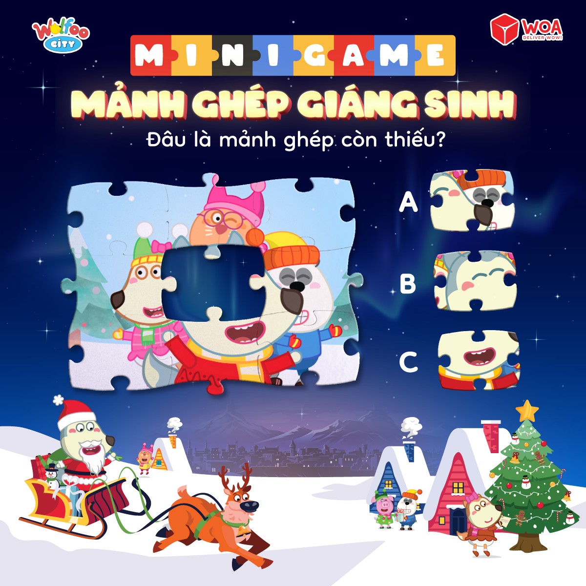 Wolfoo City - Minigame Mảnh ghép giáng sinh