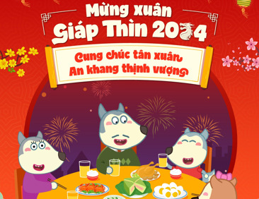 Wolfoo City chúc mừng năm mới Xuân Giáp Thìn 2024